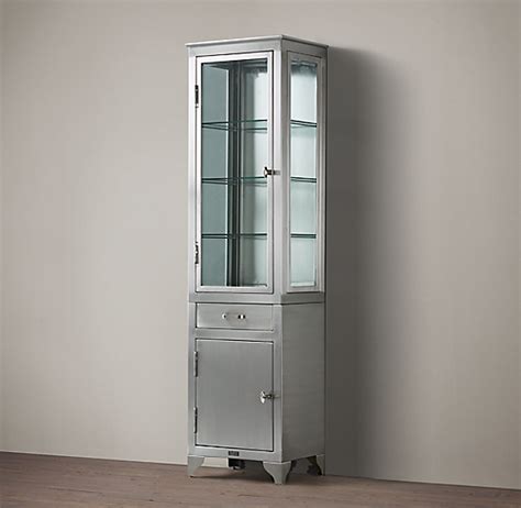 1930s laboratory stainless steel tall bath cabinet|RH's 1930s Laboratory Stainless Steel Tall Bath Cabinet.